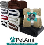 PetAmi Dog Blanket for Bed, XL Pet Blanket Large Dogs, Fleece Furniture Couch Cover Protector Sofa Car Crate Kennel, Soft Sherpa Cat Throw Plush Reversible Washable, Twin 60x80 Solid Dark Gray
