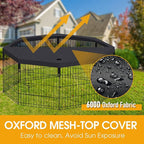 Dog Pen Pet Playpen Dog Fence Pad Indoor Foldable Metal Wire Exercise Puppy Play Yard Pet Enclosure Cover Outdoor (Only Top Cover, Playpen Not Included)