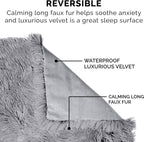 FurHaven Waterproof Throw Blanket For Dogs & Indoor Cats, Reversible Protective Pet Blanket, Extra Large, Long Faux Fur & Velvet, Gray