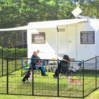 Dog Playpen, 40 inch 8 Panels Dog Fence Outdoor Heavy Duty Dog Pen for Large/Medium/Small Dogs, Indoor Puppy Playpen with Door Portable Pet Fence for RV Camping, Yard