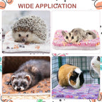 Tuanse 4 Pack Ultra Soft Dog Cat Bed Mat Small Animal Guinea Pig Bed with Cute Print Reversible Fleece Dog Crate Kennel Pad Cozy Washable Thickened Hamster Pet Beds Mat(13 x 10 Inches,Vivid Color)