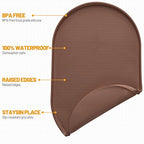 Hubulk 100% Waterproof Silicone Pet Feeding Mat with Raised Edge for Food and Water, Dog Bowl Mats, Cat Bowls Placemat with High Lip Protects Floor for Cats and Dogs (Brown, 24" L x 16" W)