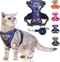 BEAUTYZOO Escape Proof Cat Harness and Leash for Walking, Soft Adjustable Cute Vest for Small to Large Cats, Reflective Breathable Easy-Control Outdoor Jacket, Kitten Harness and Leash Set, Blue, M