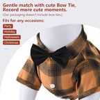 Koneseve Dog Shirt Plaid Dog Clothes for Small Dogs Boy Girl Cat Clothes Soft Puppy Outfit Adorable Pet T-Shirts Kitten Grid Costume Apparel Thanksgiving Christmas Clothing (Yellow; M/Medium)