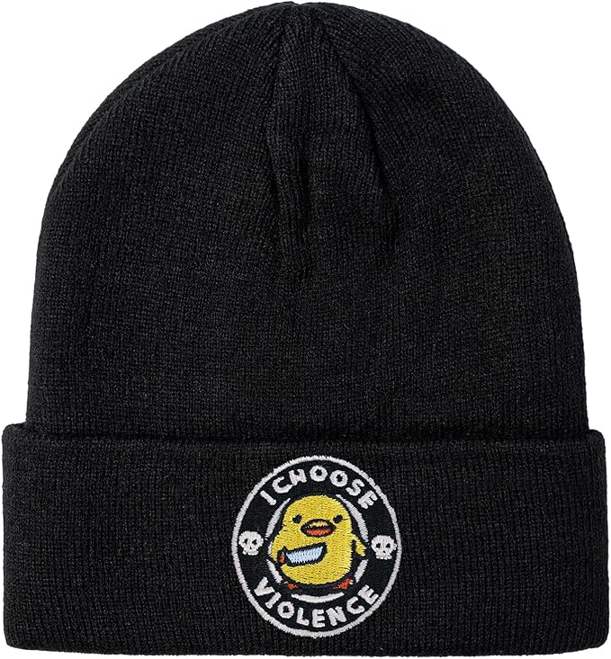 Funny Beanies Warm Knit Hats Fall Winter Black Hip Pop Knit Hat Cap for Women Men