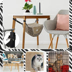 Unittype 2 Pieces Cat Cage Hammock Hanging Pet Bed Double Layer Soft Plush Hanging Pet Comfortable Hammock Bed for Indoor Kitten Ferret Hamster Rabbit or Small Animals, 2 Styles(Leopard)