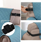 H.VERSAILTEX Reversible Loveseat Couch Covers for 2 Cushion Couch Water Repellent Couch Cover for Dog Couch Cover Protector Non Slip Furniture Protector with Elastic Strap(Loveseat, Cameo Blue/Beige)