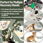 QBLEEV Cat Onesie for Cats After Surgery, Sticky Hair Cat Pajamas for Cats Only, Recovery Suit Shirt for Male Female, Full Body Long Sleeve Surgical Bodysuit, Stop Licking & Shedding