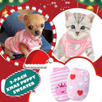 2 Pieces Dog Sweater for Small Dogs Teacup Dog Clothes for Extra Small Dogs Xmas Chihuahua Sweater Pet Puppy Cat Clothing Warm Winter Clothes (X-Small, Frog, Love)