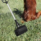 Pet Poop Picker with Long Handle, Black Dog Pooper Scooper, Portable Pet Waste Cleaning Tool for Outdoor Use Random Color