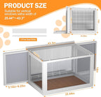 Cat Window Box Catio, Outdoor Indoor Cat Enclosure with Clear Panels, Mesh Sides & PVC Curtain, Universal Window Perch for Windows 25"–43", Window Catio for Sunbathing, Napping & Overlooking,Walnut