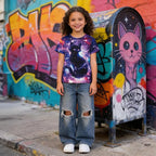 Funnycokid Girls Shirts Cat T Shirt Size 5-12 Clothes for Kids