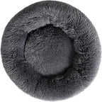 Round Dog Bed Fluffy Cat Bed Small Dog Bed Pet Bed Calming Donut Cat Bed Round Puppy Bed Calming Pet Bed Suit for 8Kg Dog and Cat
