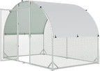 4ever2buy Large Metal Chicken Coop with Run Walk-in Poultry Cage Chicken Runs House Pen Cage Dome Roofed Chicken Coops with Anti-Ultraviolet Cover for Outdoor Yard Farm Use 9.5'W x 6.45'L x 6.3'H
