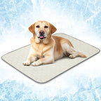 PetAmi Waterproof Cooling Mat for Dog, Premium Pet Cooling Blanket for Bed Crate, Anti Slip Indoor Dog Cool Pad for Sleeping, Q-MAX Large Sofa Couch Cover Mat for Cat, Beige, 40x60