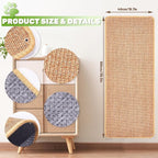 Natural Sisal Cat Scratcher Mat, Wall Scratcher Carpet, Cat Climbing Wall, Large Tall Scratching Post, Sofa Protector, Scratching Mat Pad for Indoor Cats (Brown, 39.3" Lx15.7 W, 1PC)