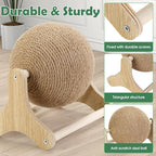 Sisal Cat Scratching Ball, Cat Scratcher Ball Toy with Stable Stand, Interactive Exercise Toy for Small Pet Interactive Exercise and Play