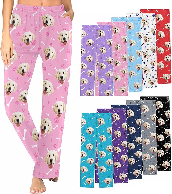 Customized Face Pajama Custom Pajama Pants with Photo for Women Mom