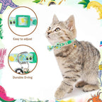 PUPTECK Summer Bow Tie Cat Collar with Bell - Breakaway Safety 3-Pack, Adjustable Bowtie Kitten Collars for Boy & Girl Cats, Puppies, Bunnies and Small Pets, Cute Costume Accessory, Fruit&Crab