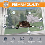 K&H Pet Products Window Lounger with Oat Grass, Cat Window Perch for Large Cats, Farmed in USA, Non-GMO Grass Kit, Sturdy Kitty Sill Window Hammock Bed, Steel Frame, Sturdy Suction Cups - 23 X 12in