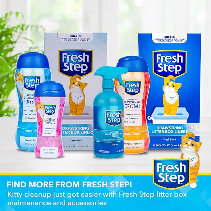 Fresh Step Charcoal Litter Box Pads - Ultra-Absorbent Cat Litter Pads with Activated Carbon for Odor Control, 16.9" x 11.4" - 7 Count