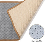 FUKUMARU Cat Scratcher Mat, 23.6 X 15.7 Inch Natural Sisal Cat Scratch Mats, Horizontal Cat Floor Scratching Pad Rug with Sticky Tapes, Protect Sofa and Carpet