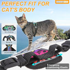 BEAUTYZOO Escape Proof Cat Harness and Leash for Walking, Soft Adjustable Cute Vest for Small to Large Cats, Reflective Breathable Easy-Control Outdoor Jacket, Kitten Harness and Leash Set, Leopard, S