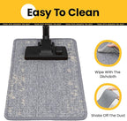 Cat Scratcher Mat,Natural Sisal Cat Scratch Pad with Hook&Loop Tape,Horizontal Floor Kitty Scratching Pads Rug for Indoor, Furniture Protector for Couch&Carpets&Sofas, Large, Grey, 2 Pack