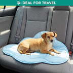 PetAmi Dog Cooling Mat, Cloud Shape, Reversible Cooling Nylon Blanket Soft Fleece Pet Pad for Dogs Cats, Summer All Season Use Q-Max>0.3, Medium 38x48 in, Light Blue