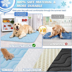 Dog Cooling Mat, Portable Dog Crate Pad, Washable Pad Bed, Indoor Outdoor Uses in Kennel, Bed, Sofa or Car, Providing a Cool and Comfortable Experience for Your pet During Summer (40"x28")
