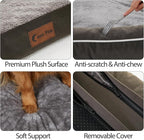 Orthopedic Dog Beds for Extra Large Dogs, Waterproof Egg Crate Foam XL Dog Bed with Sides 45x35Inch, Big Dogs Couch Beds with Removable Washable Cover and Nonskid Bottom, Dark Green