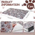 VitalCozy 2 Pack Self Warming Cat Mat Self Heating Pad Bed Reversible Machine Washable Reflects Body Heat Warm Thermal Pet Pad Crate Blanket for Feral and Indoor Cat(Black,22'' X 18'',Dog Paw)