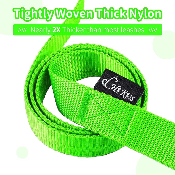 HIKISS Long Dog Leash Obedience Recall Training Agility Lead with Thickening Material for Large Dog - 15ft 20ft 30ft 50ft 100ft Training Leash(Green 30ft)
