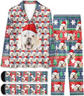 Custom Face Pajamas for Women Men,Personalized Dog Cat Pet Pajamas Set,Christmas Long Sleeve Sleepwear Pjs