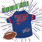 Pets First NFL Buffalo Bills T-Shirt for Dogs & Cats, Small. Football Dog Shirt for NFL Team Fans. New & Updated Fashionable Stripe Design, Durable & Cute Sports PET TEE Shirt Outfit (BUF-4146-SM)