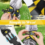 rabbitgoo Cat Harness and Leash Set for Walking Escape Proof, Adjustable Soft Kittens Vest with Reflective Strip for Cats, Comfortable Outdoor Vest, Bright Yellow, S