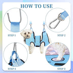 PatiencET Dog Grooming Hammock for Nail Trimming Pet Hammock for Small Dogs with Security Strap Cat Sling for Nail Clipping with Clippers Nail File and Pet Comb (Cerulean S)