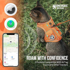 OneTigris Cat Harness and Leash - Escape Proof Soft Adjustable Kitten Harness, Breathable, Comfortable, Durable Water-Resistant Tactical Vest with Reflective Strips and Pocket for Cat Tracker