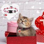 8 Pcs St. Patrick's Day Adjustable Cat Collar Easter Cat Collar with Bell Plastic Buckle Valentines Holiday Puppy Gift for Pet Kitten Puppy(Heart)