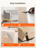 Cat Scratch Mat Furniture Protector, Eco-Friendly DIY Trimmable Self-Adhesive Cat Scratching Pad, Couch Wall Sofa Guard, Reusable Claw Scratching Protector 39.4"x15.8" (Beige)