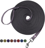 Hi Kiss Dog/Puppy Obedience Recall Training Agility Lead - 15ft 20ft 30ft 50ft 100ft Training Leash - Great for Training, Play, Camping, or Backyard(100ft,BL+PK)