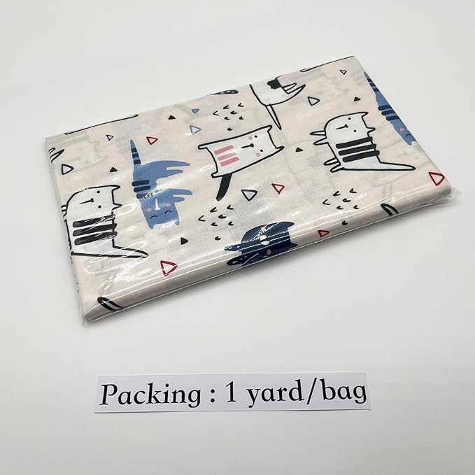 1 Yard (Pre-Cut) 43" x 36" (109cm x 92cm) Premium Floral Cotton Quilting Sewing Fabric, DIY Sewing Patchwork Supplies for Face mask Clothing Handmade Craft&Home Decoration (Cute cat 7)