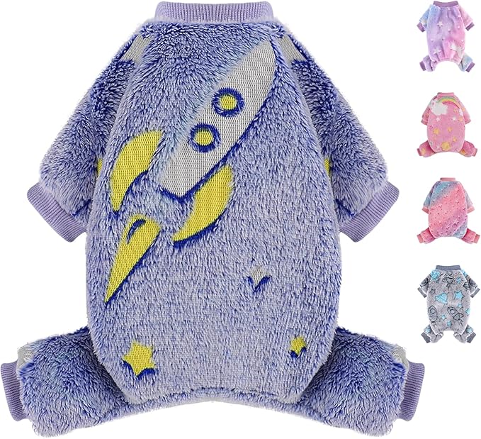 Dog Pajamas Pjs Small, Fall Winter Fleece Sweater Cute Extra Small Puppy Clothes Boy, 4 Legs Dog Sweater Jumpsuit, Soft Doggie Onesies Pet Apparel Outfits for Chihuahua Yorkie, Blue, XXS