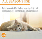 K&H Pet Products Bolster Kitty Sill Cat Window Perch Bed for Large Cats, Orthopedic Window Hammock Holds 40 lbs, Washable Cover, Indoor Windowsill Furniture Bed Seat - Tan/Kitty Unheated 14 X 24in