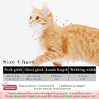 Cat Harness and Leash Set, Adjustable Kitten Harness Escape Proof Cats Harness, Soft Lightweight Walking Travel Pet Harness, Cute Kitty Harness Leash Set for Small Medium Cats, Pink Strawberry