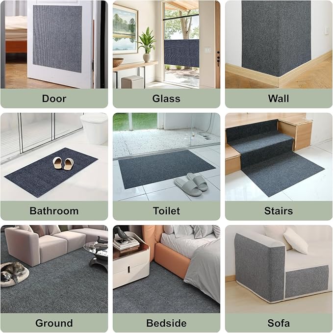Cat Scratch Couch Furniture Protector, Adhesive Cat Scratch Pad Deterrent for Furniture, DIY Climbing Cat Scratcher Couch Protector from Cat Claws Scratching for Indoor (Light Grey, 78.7x15.8Inch)