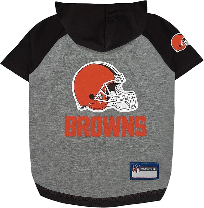 Pets First Hoodie for Dogs & Cats. NFL Football Licensed Dog Hoody Tee Shirt, Large. Sports Hoody T-Shirt for Pets. Licensed Sporty Dog Shirt