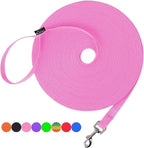 Hi Kiss Dog/Puppy Obedience Recall Training Agility Lead - 15ft 20ft 30ft 50ft 100ft Training Leash - Great for Training, Play, Camping, or Backyard - Pink 15ft