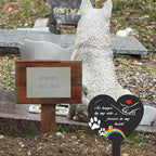 Dog Memorial Grave Stakes - Metal Pets Lover Cemetery Markers Decorations for Humans Heart Plaques Decor for Outdoor Garden Black Bridge Rainbow Personalized Sympathy Yard Remembrance Gifts