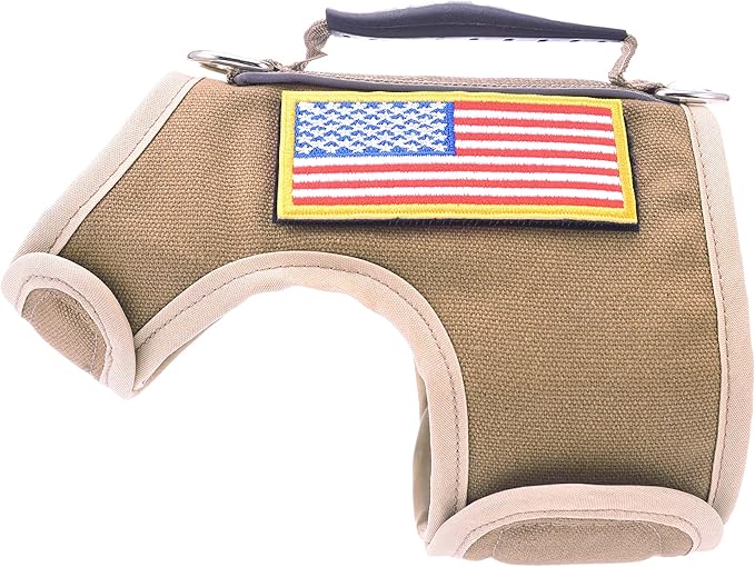 Tactical Cat Harness and Leash for Walking Escape Proof, Adjustable Cat Walking Jackets, Padded Stylish Cat Vest, Khaki, Medium